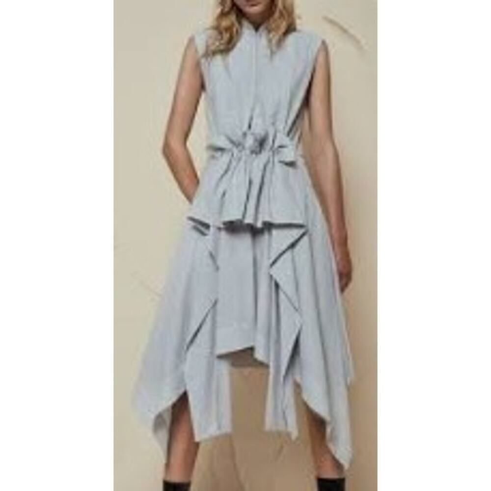 Acler Pinstripe Ruched High Lo Dress Sz. 2 US
